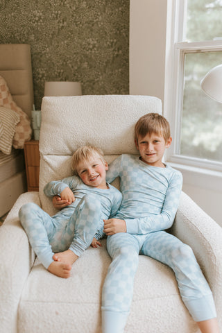 BLUE CHECKERED TWO PIECE SET JAMMERS X KARRIE LOCHER