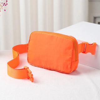 Water-Resistant Mini Sling Belt Bag (Neon Orange)