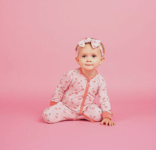Bamboo Baby Convertible Footie Pajamas (Fancy Flamingos Pink)