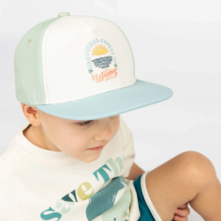 Happiness Comes In Waves Coastal Snapback Hat