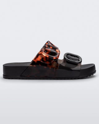 Melissa Cozy Slide (Black/Clear Tort)