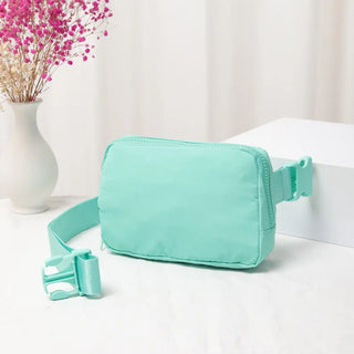Water-Resistant Mini Sling Belt Bag (Turquoise)