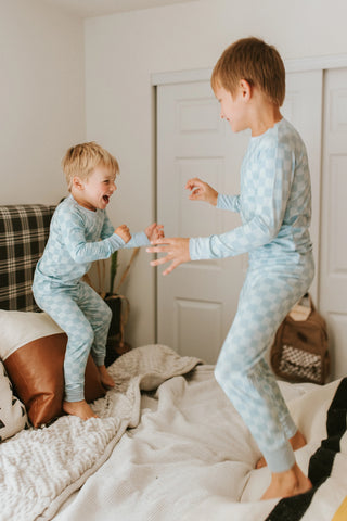 BLUE CHECKERED TWO PIECE SET JAMMERS X KARRIE LOCHER