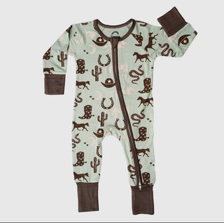 Giddy Up Western Horse Bamboo Convertible Baby Pajama