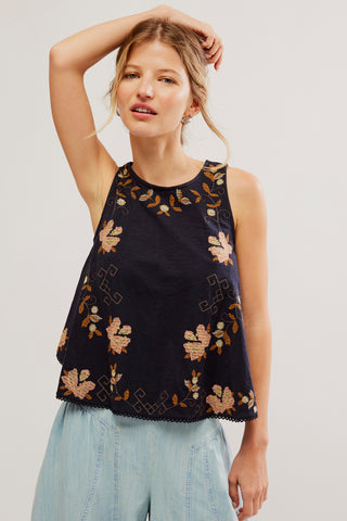 Fun and Flirty Embroidered Top (Black)