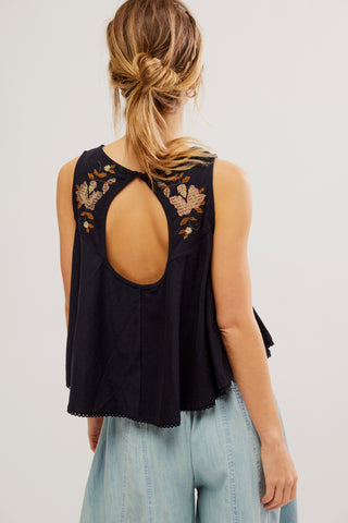 Fun and Flirty Embroidered Top (Black)