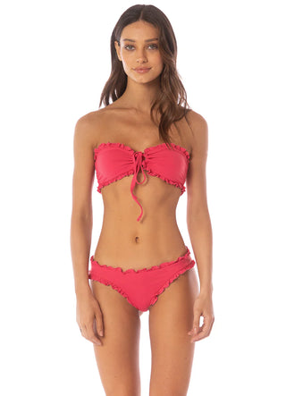 Cherry Crush Dafne Low Rise Ruffle Bikini Bottom