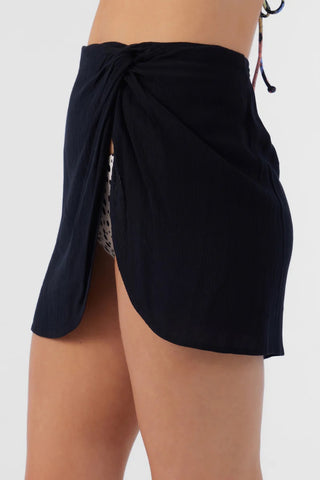 SALTWATER SOLIDS HANALEI MINI SKIRT COVER-UP (BLK)