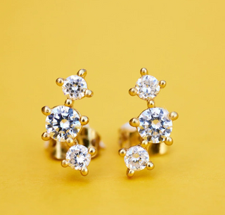 Estrella Gemstone Stud Earrings (Gold)