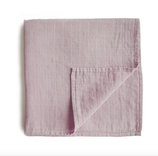 Muslin Swaddle Blanket Organic Cotton (Soft Mauve)
