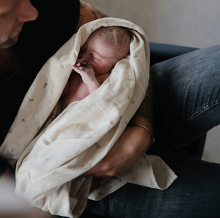 Muslin Swaddle Blanket Organic Cotton (Falling Stars)