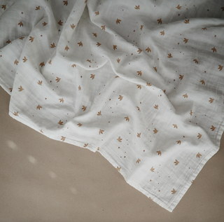 Muslin Swaddle Blanket Organic Cotton (Sparrow)