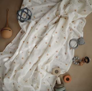 Muslin Swaddle Blanket Organic Cotton (Sparrow)