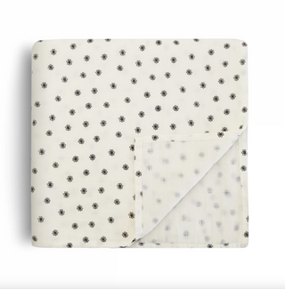 Muslin Swaddle Blanket Organic Cotton (Black Daisy)
