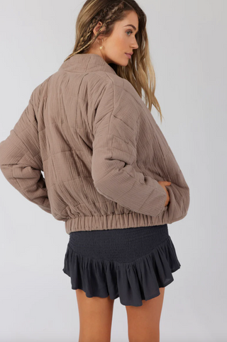 Madeline Quilted Jacket (Taupe Grey)