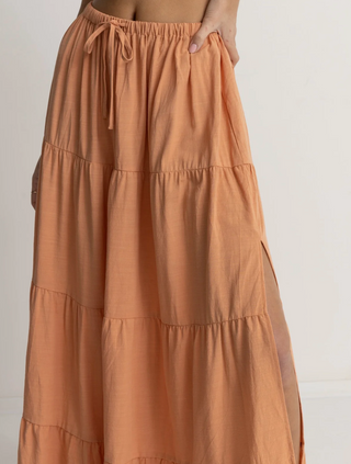 Villa Tiered Maxi Skirt (Peach)