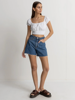 Dylan Cap Sleeve Top (White)