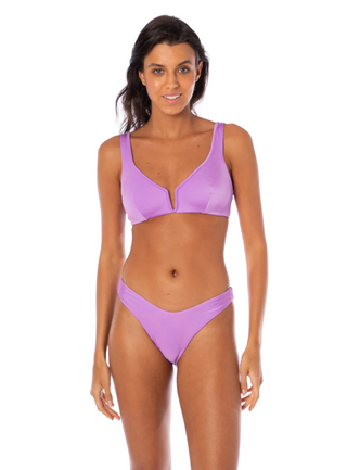 Metallic Lilac Splendour Regular Rise Thin Side Bikini Bottom