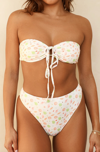 Seashore High Waist Cheeky Bikini Bottom (Underwater Garden)