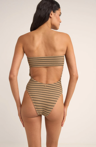 Sol Stripe Strapless One Piece (Black)