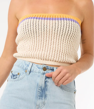 Cala Vadella Crochet Top (Off White)