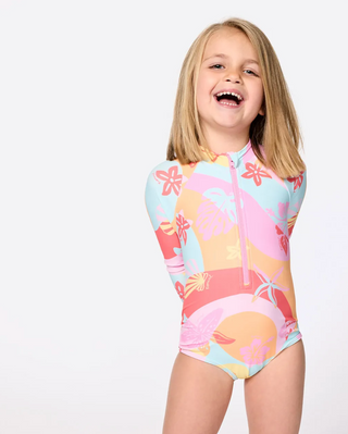 Island Days Long Sleeve Surf Suit Swimsuit - Girls