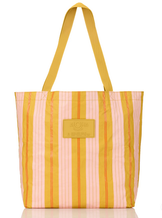 Reversible Tote Market Stripe (Hey Girl on Hot Mustard)