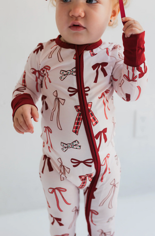 Merry Little Bows Zipper Romper