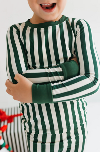 Green Stripe Two Piece Set