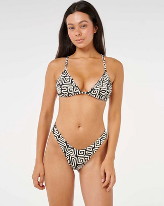 Sunset Jacquard Skimpy Coverage Bikini Bottom (Black)