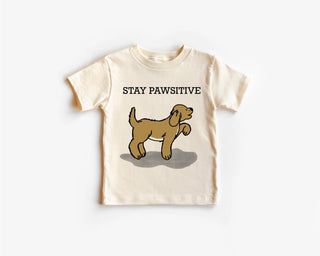 Stay Pawsitive Dog T-Shirt (Natural)