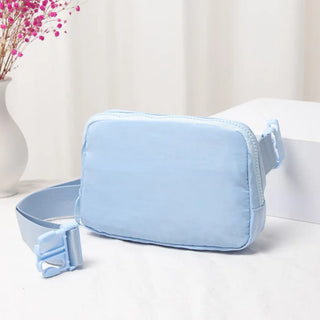 Water-Resistant Mini Sling Belt Bag (Lt Blue)