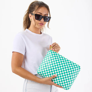 Mid Pouch Petite Check (Grove)