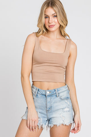 Thick Strap Modal Crop (New Taupe)