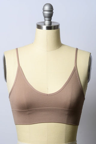 Tara Low Back Seamless Bralette (Mocha)