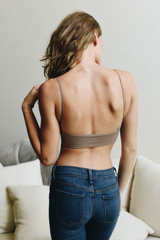 Tara Low Back Seamless Bralette (Mocha)