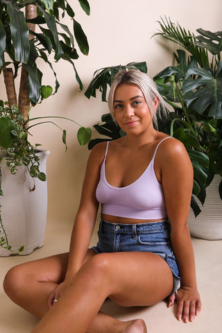 Tara Low Back Seamless Bralette (Lilac)