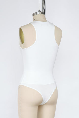 High Neck Sleeveless Bodysuit (Ivory)