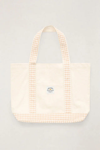 LONDON CHECK TOTE BAG (NATURAL)