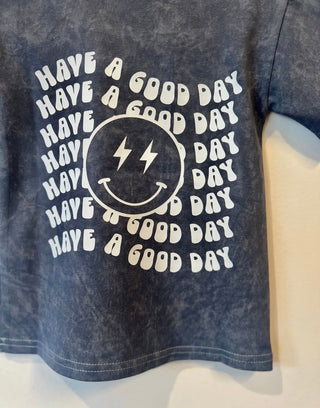 Have A Good Day Acid Wash Tee (Blue)