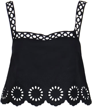 Ronda Eyelet Detail Tank (Black) ONLINE EXCLUSIVE