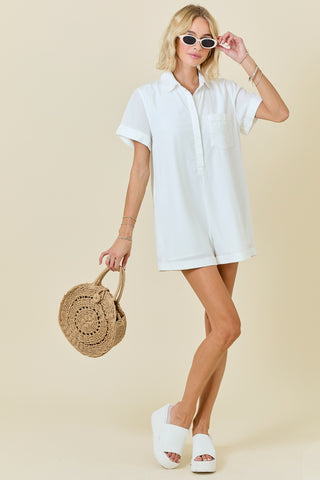 Tencel Denim Romper (White)