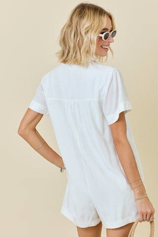 Tencel Denim Romper (White)