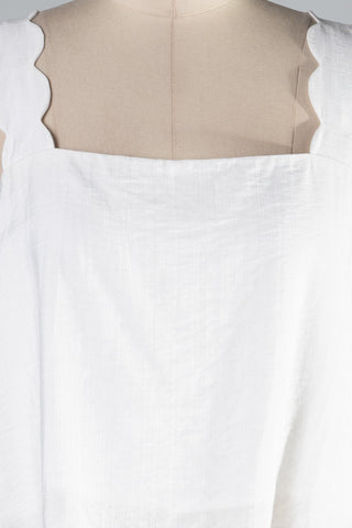 Scallop Shoulder Strap Cami (Off White) ONLINE EXCLUSIVE