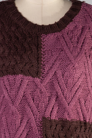 Block Multi Color Vest (Burgundy/Pink)