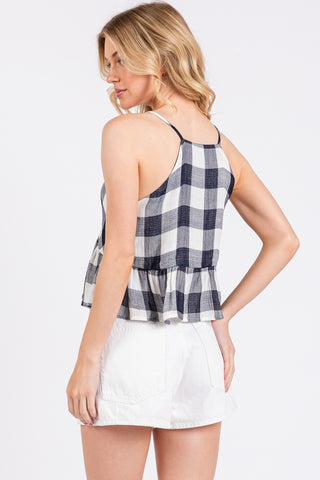Deep V  Neck Baby Doll Cami Tank (Navy) ONLINE EXCLUSIVE