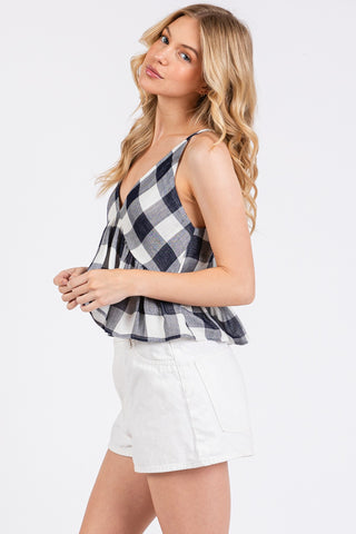 Deep V  Neck Baby Doll Cami Tank (Navy) ONLINE EXCLUSIVE