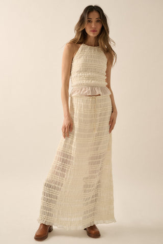 Ruffle Maxi Skirt (Cream)