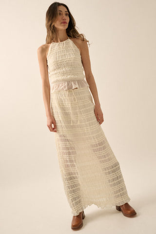 Ruffle Maxi Skirt (Cream)