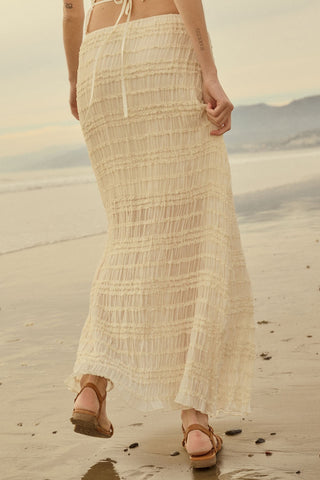 Ruffle Maxi Skirt (Cream)